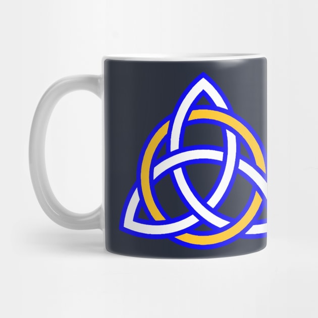 Scottish Blue Triquetra with Gold Ring by QAFWarlock